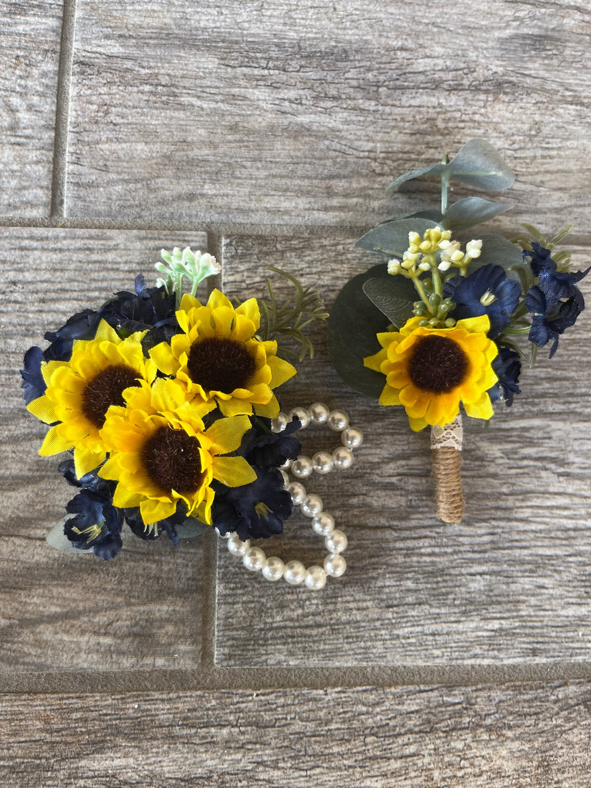 Navy Blue & Sunflower Bouquet