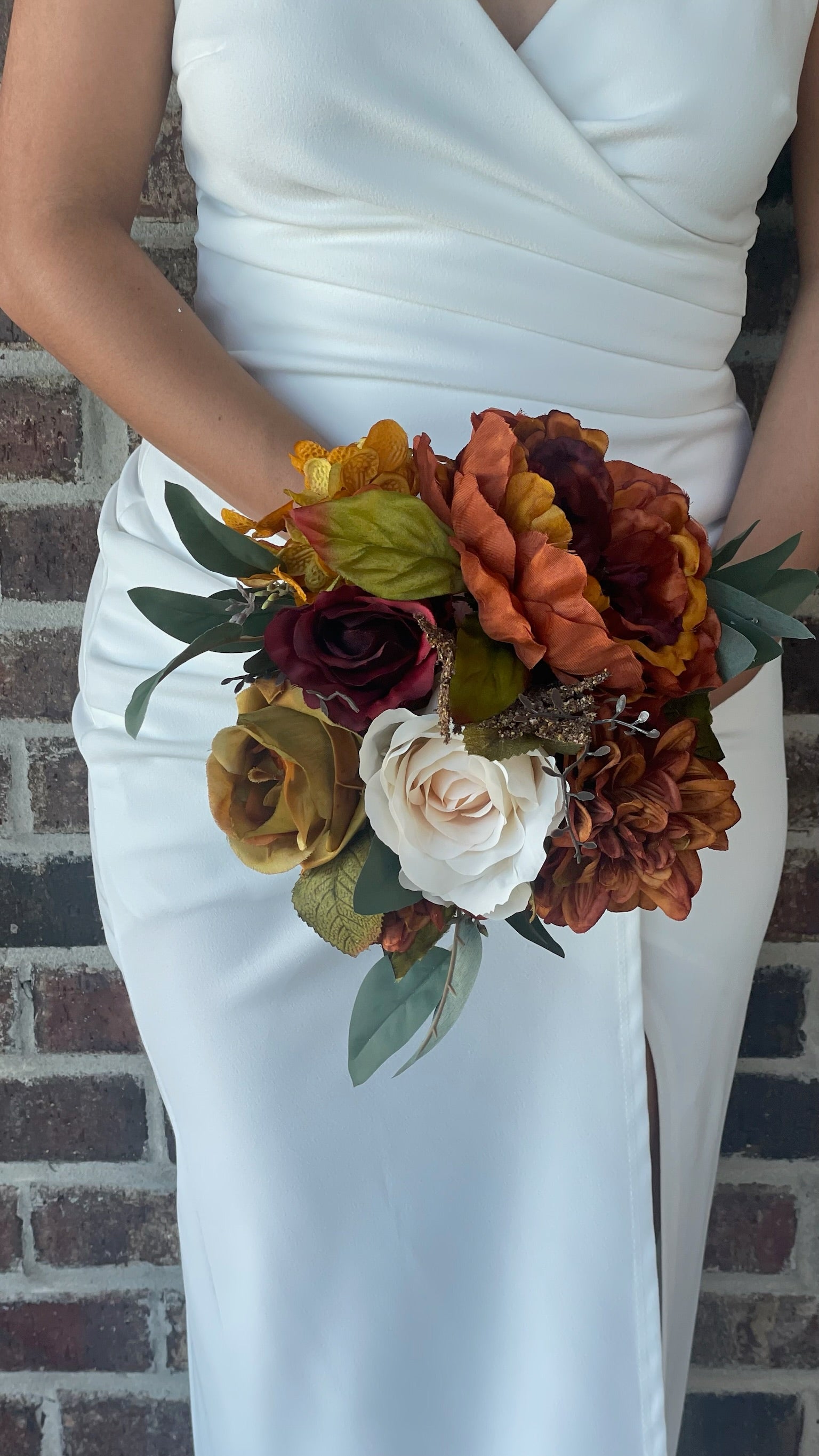 Burgundy & Burnt Orange Bridesmaid Bouquet FallinLove Bouquets Burgundy & Burnt Orange Bridesmaid Bouquet FallinLove Bouquets