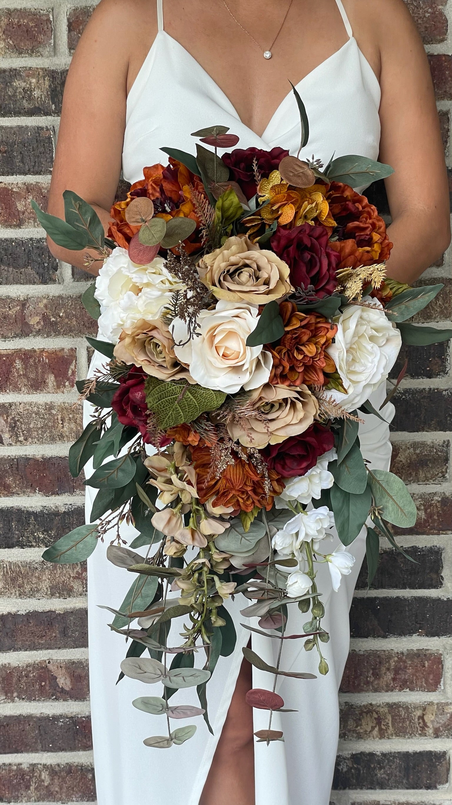 Cascading Burgundy, Brown and Rust Bride Bouquet Cascading Burgundy, Brown and Rust Bride Bouquet