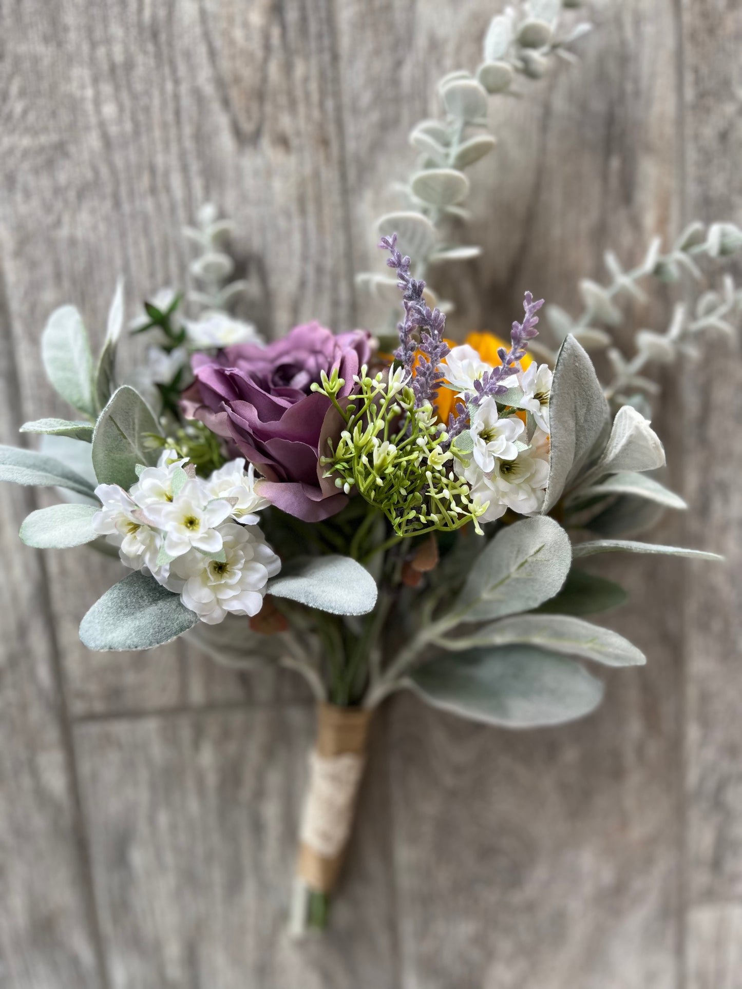 Purple Rose & Sunflower Flower Girl Bouquet