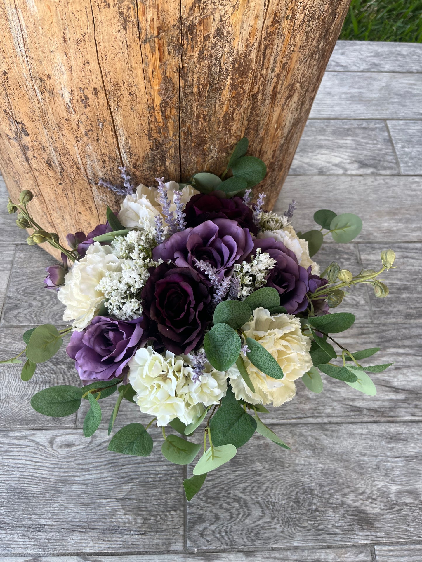 Plum and Purple Roses Bride Bouquet