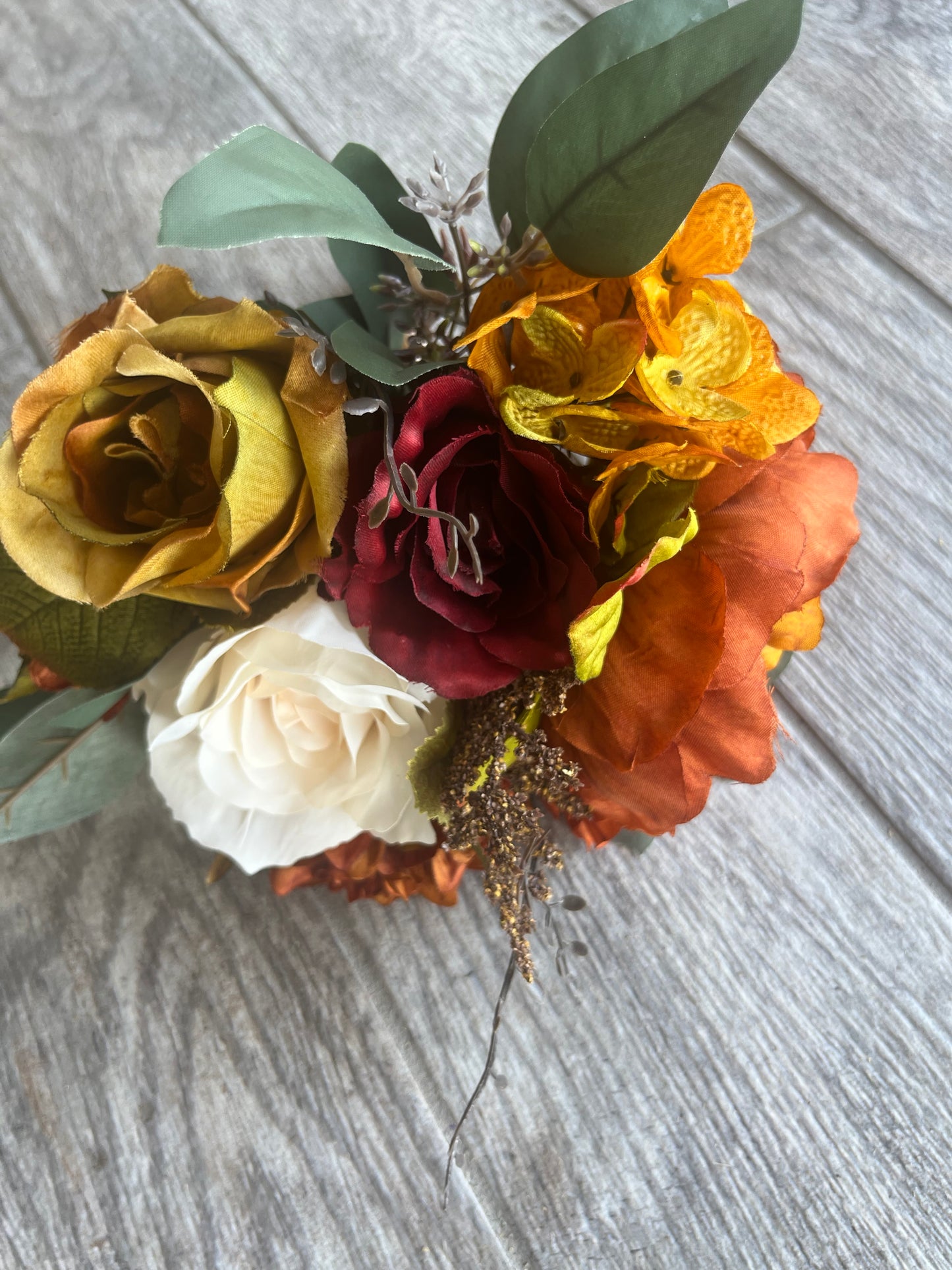 Burgundy & Burnt Orange Bridesmaid Bouquet