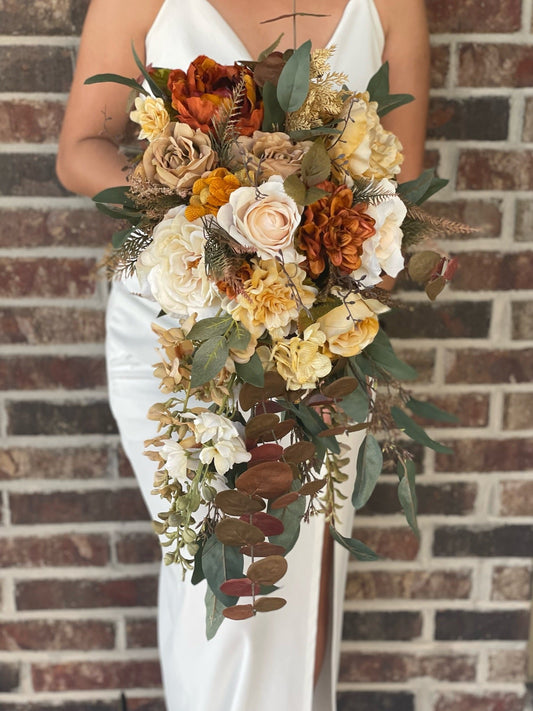 Cascading Fall Theme Bride Bouquet