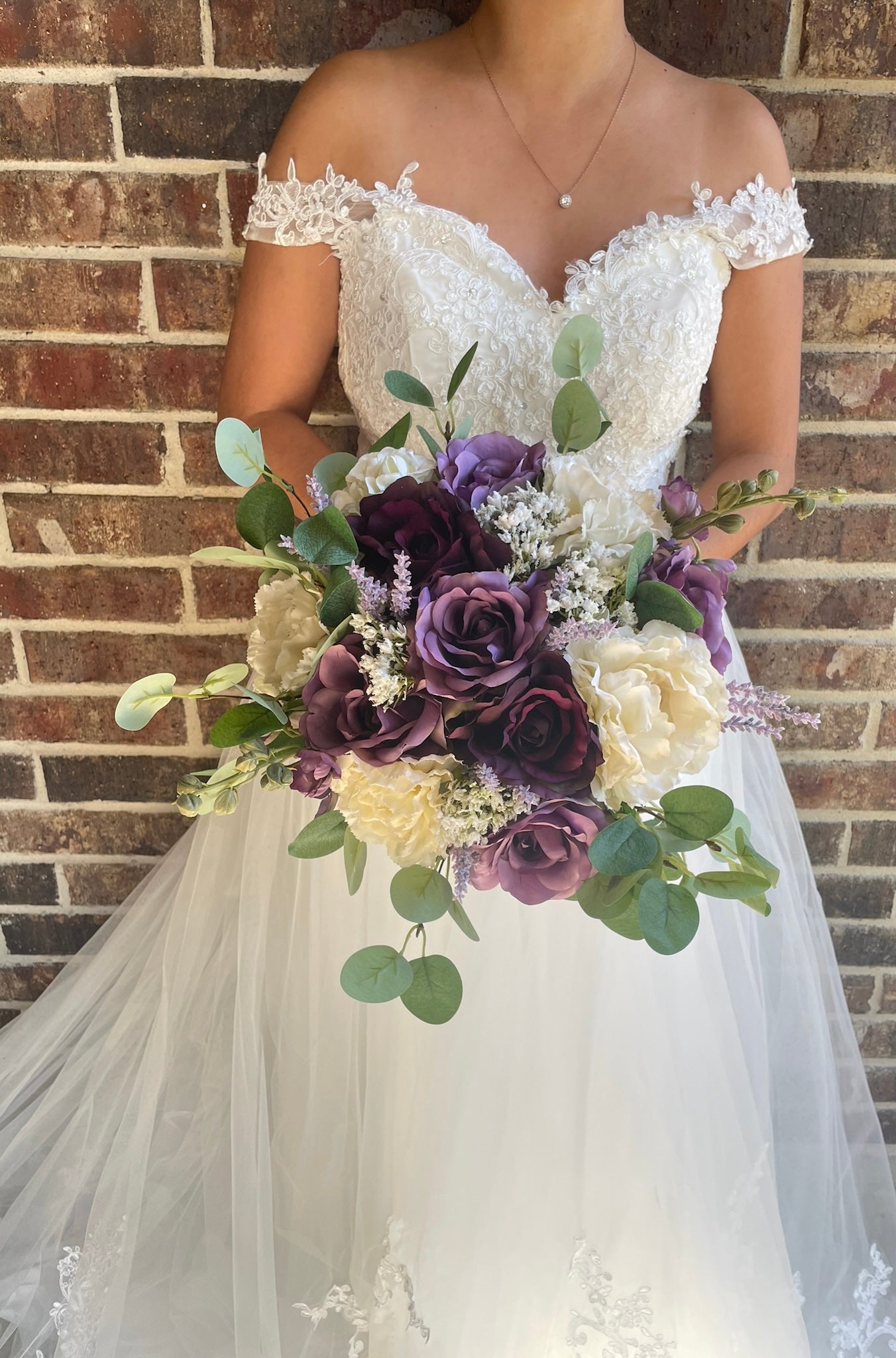 Plum and Purple Roses Bride Bouquet