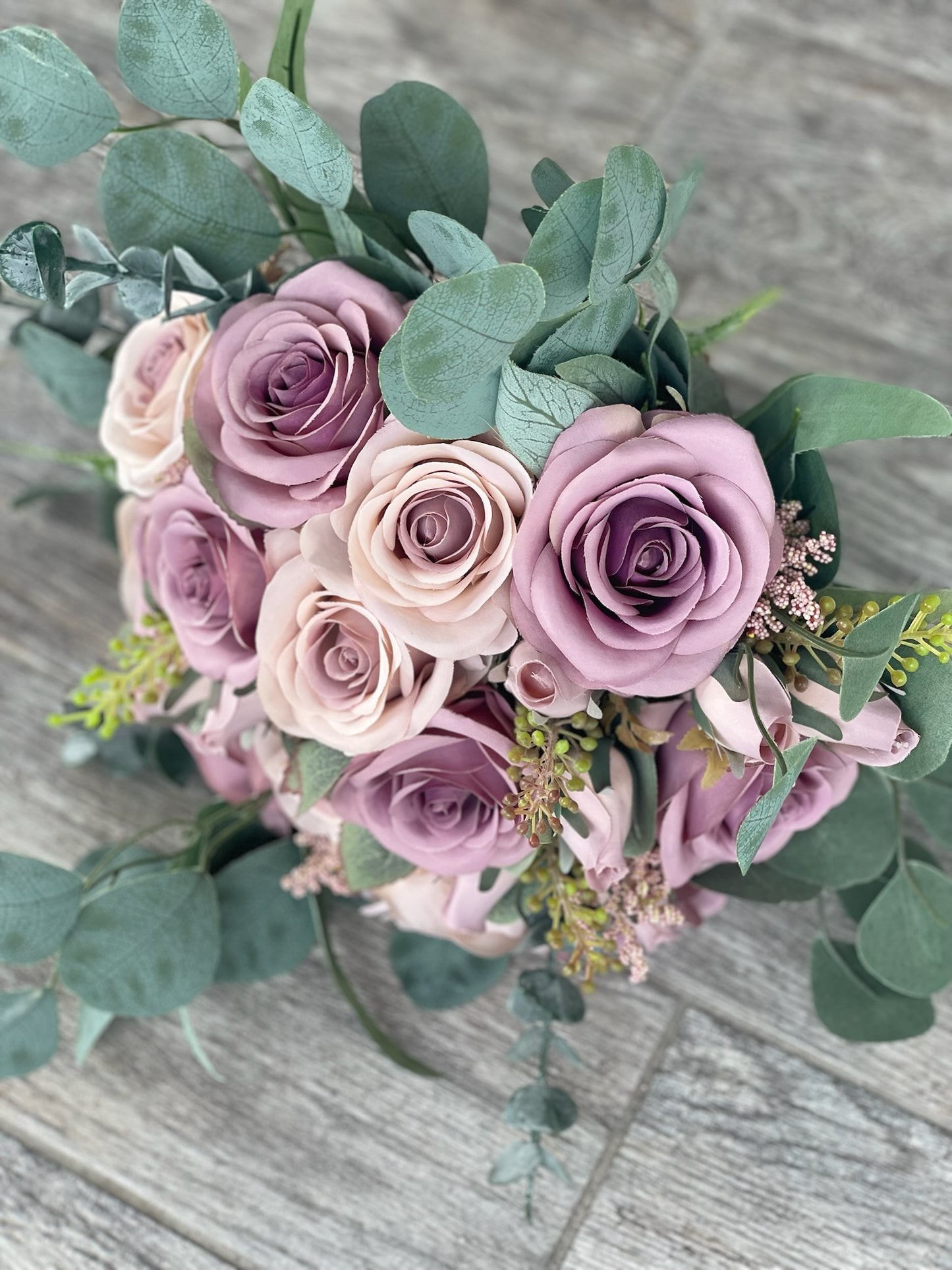 Lavender Purple Roses Bride Bouquet