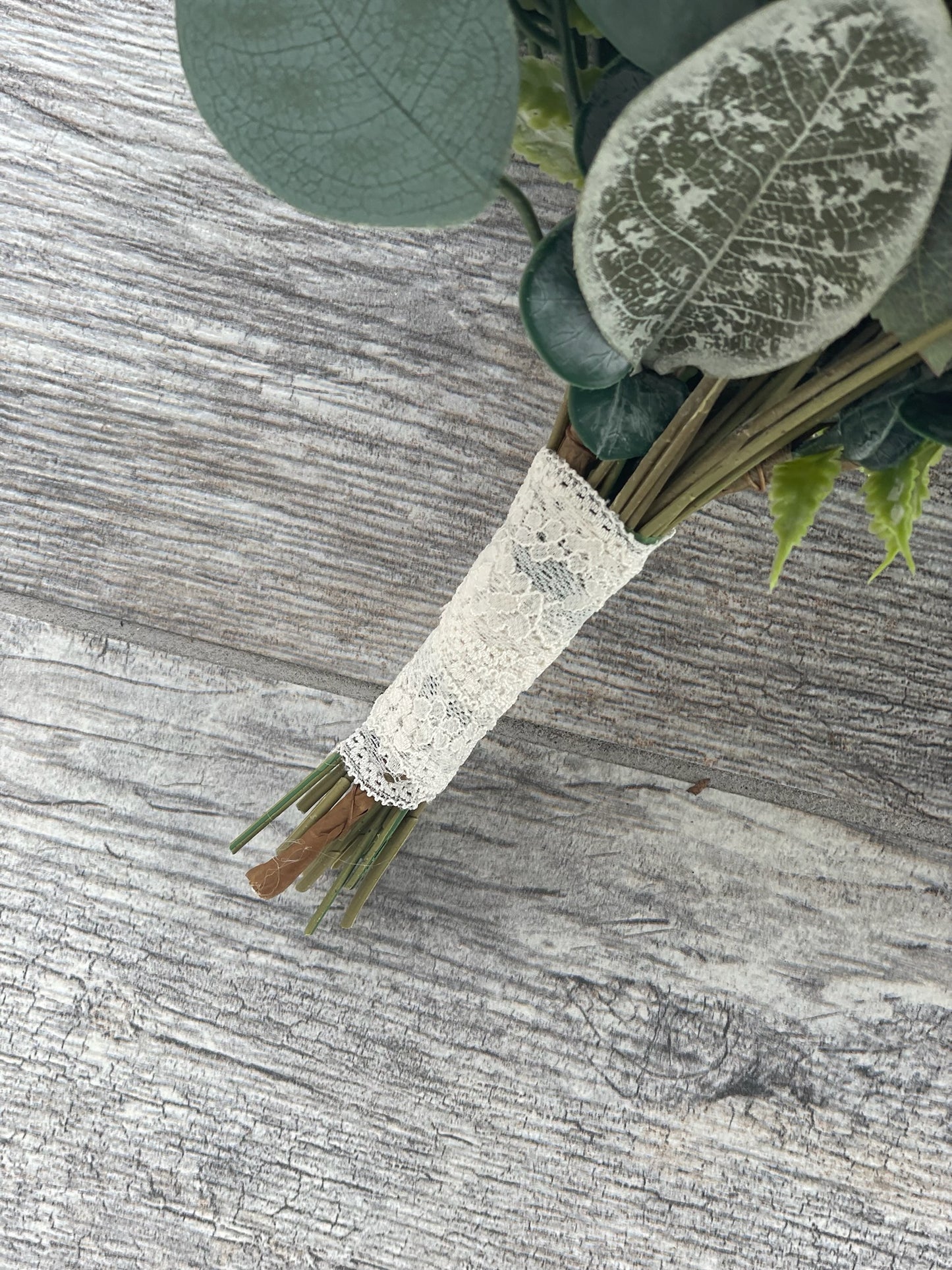 Ivory Roses & Eucalyptus Greenery Bride Bouquet