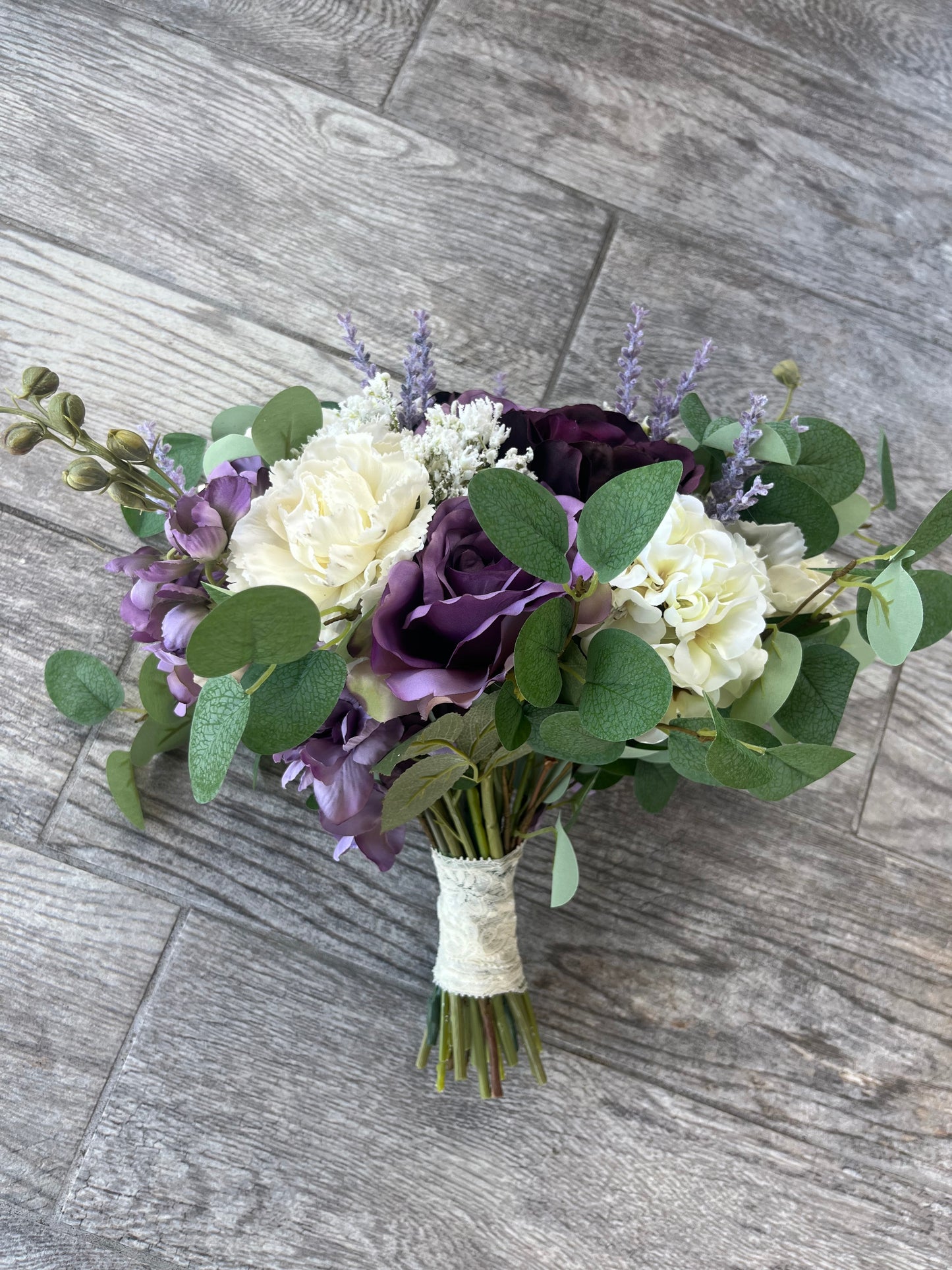 Plum and Purple Roses Bride Bouquet