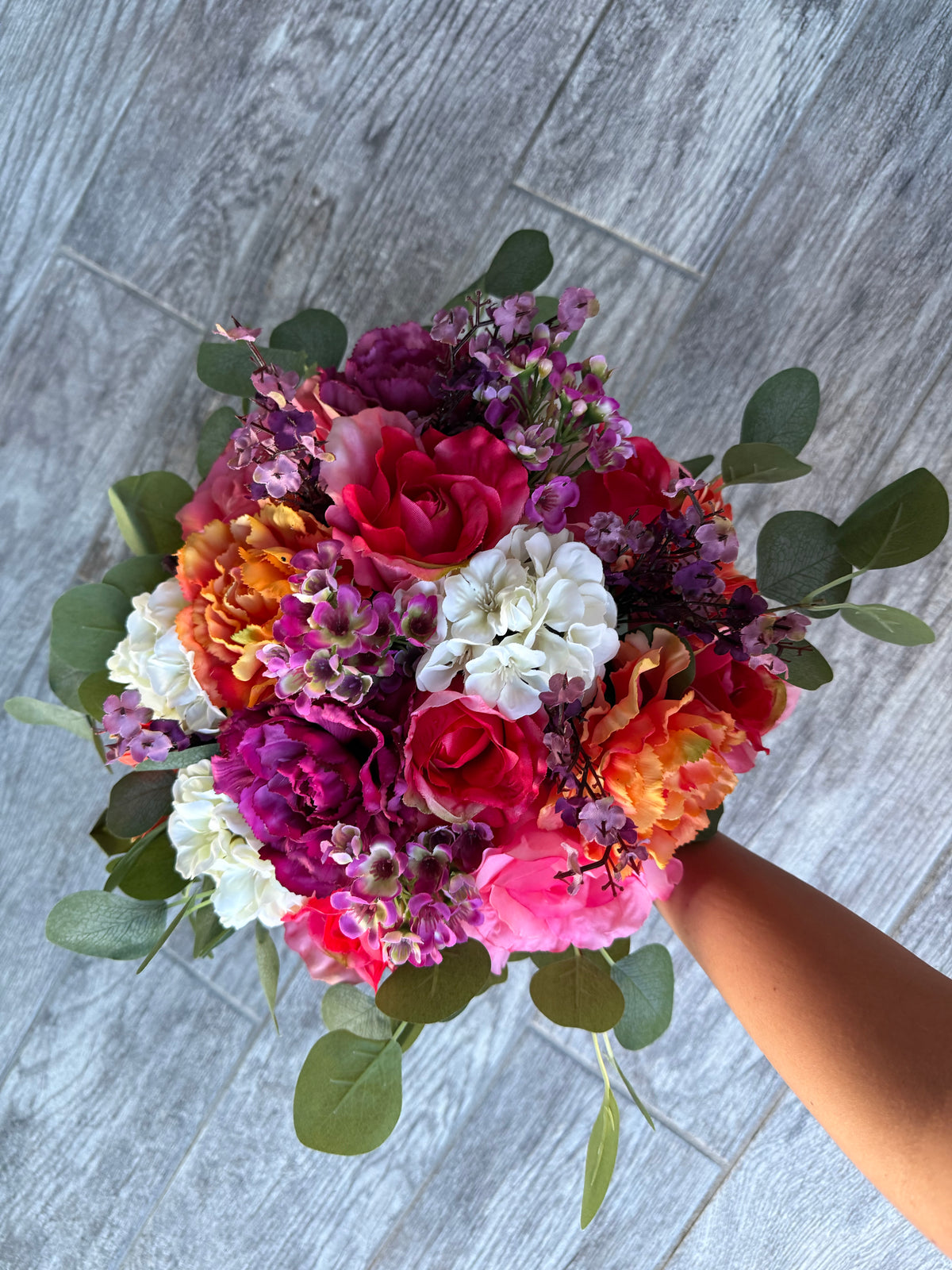 Colorful Boho Wedding Bouquet: Mexican Theme Bridal Flowers