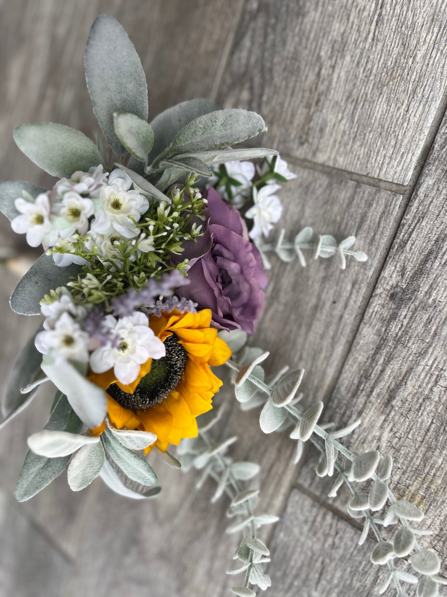 Purple Rose & Sunflower Flower Girl Bouquet