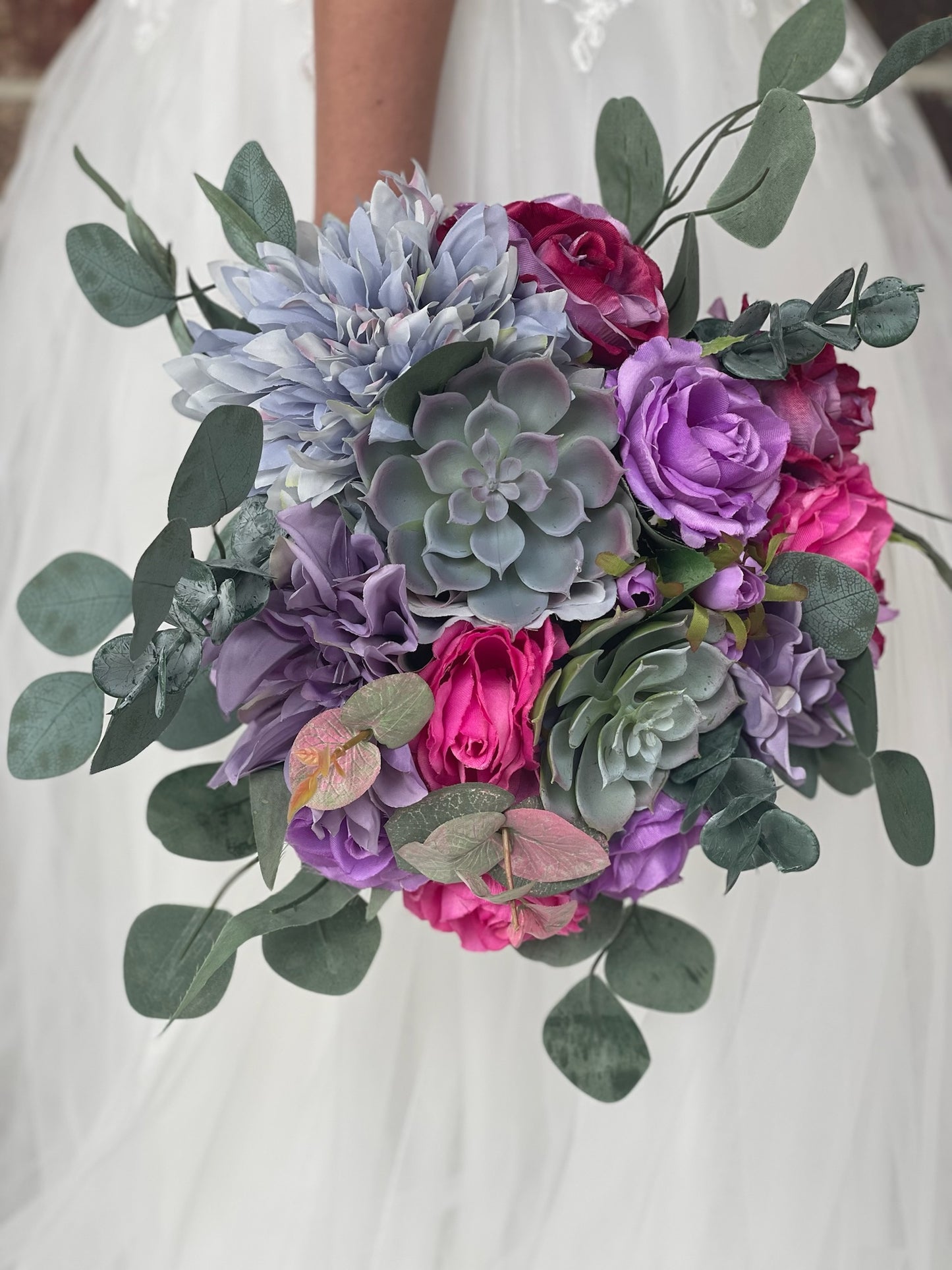 Colorful Succulent Bride Bouquet