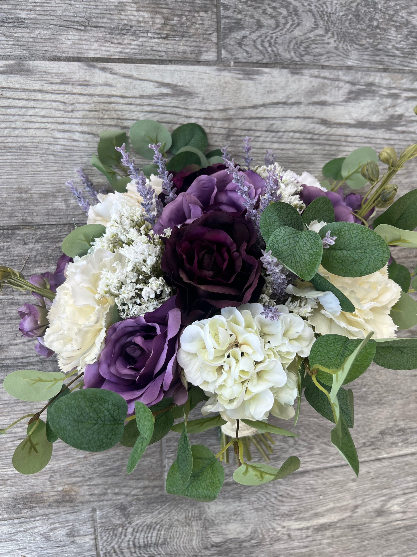 Plum and Purple Roses Bride Bouquet