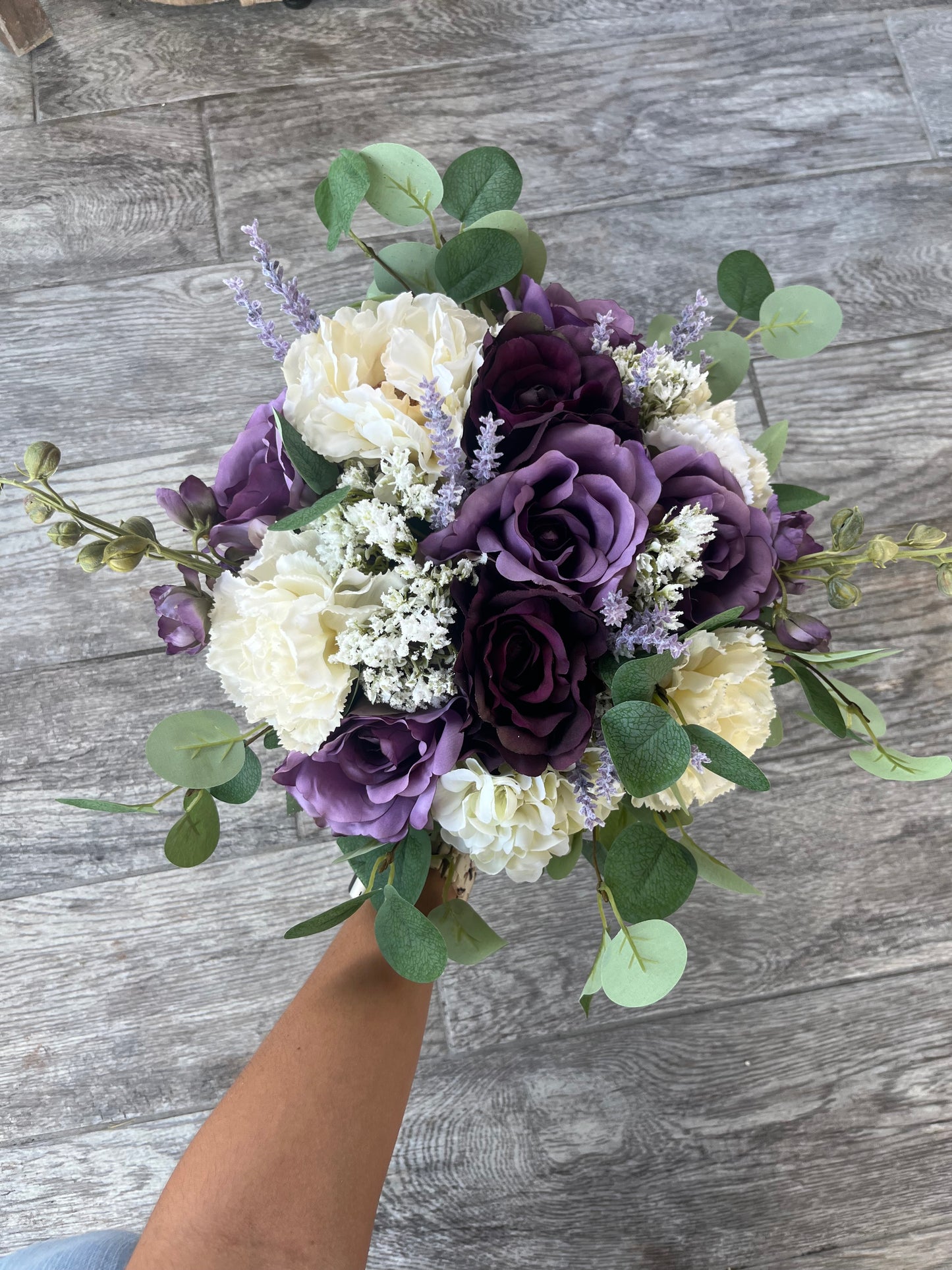 Plum and Purple Roses Bride Bouquet