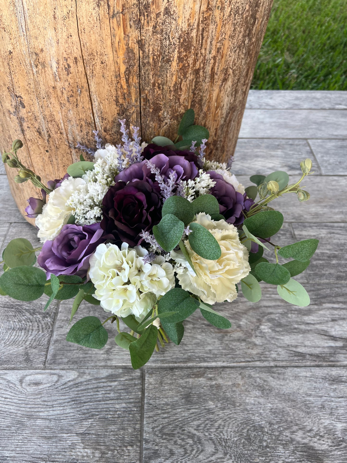 Plum and Purple Roses Bride Bouquet