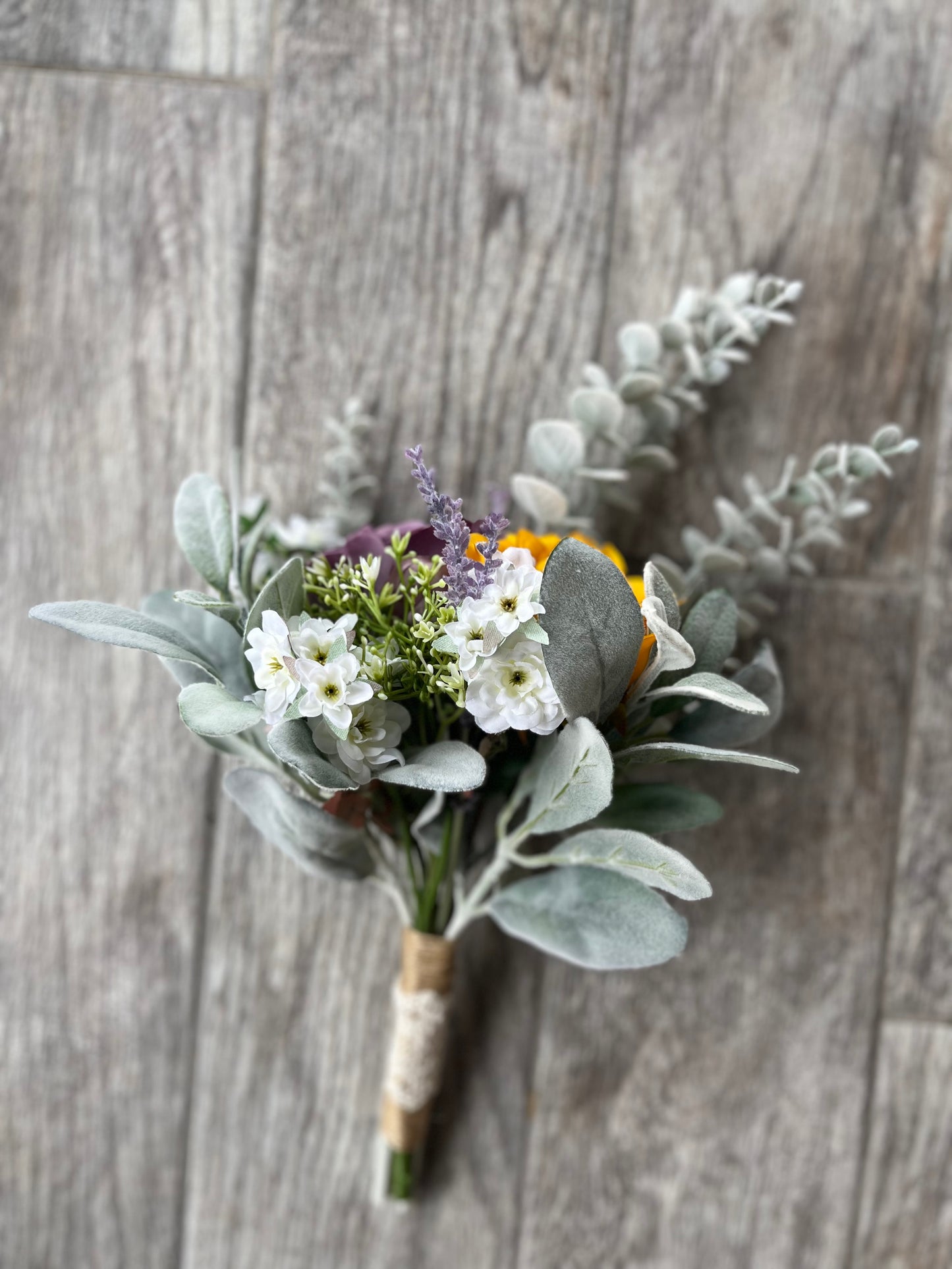 Purple Rose & Sunflower Flower Girl Bouquet