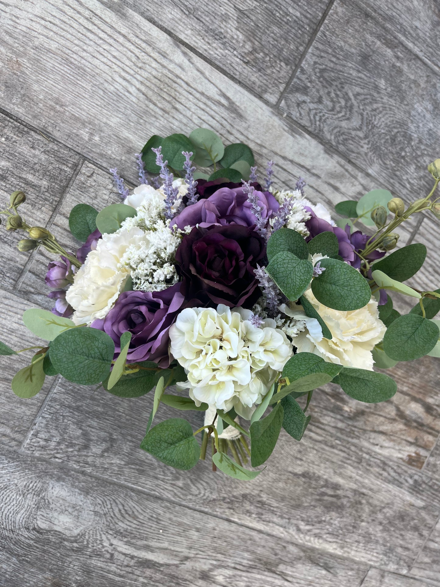 Plum and Purple Roses Bride Bouquet