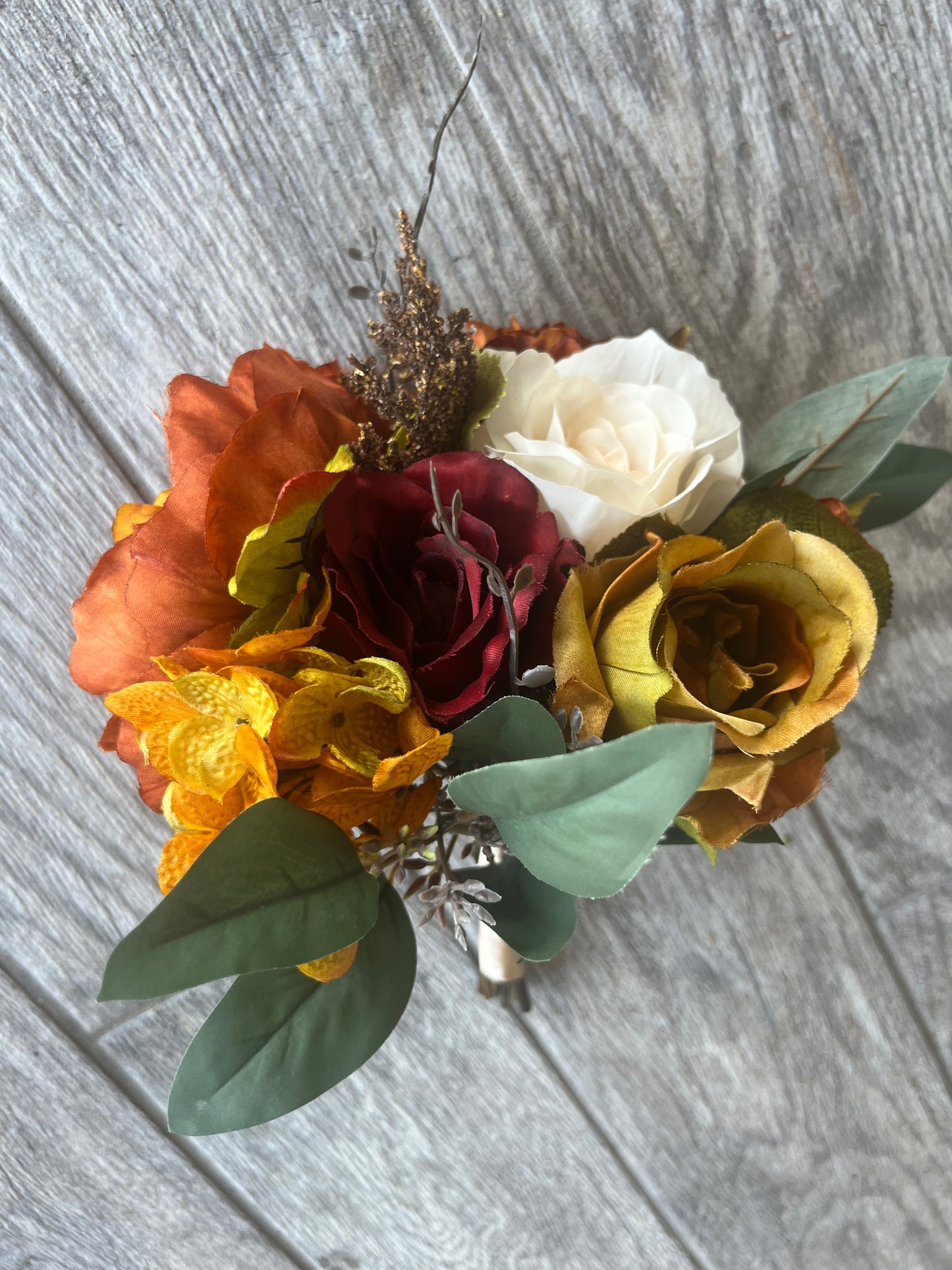 Burgundy & Burnt Orange Bridesmaid Bouquet