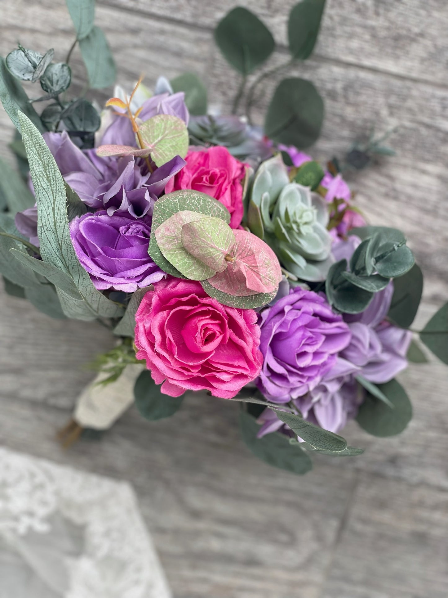 Colorful Succulent Bride Bouquet