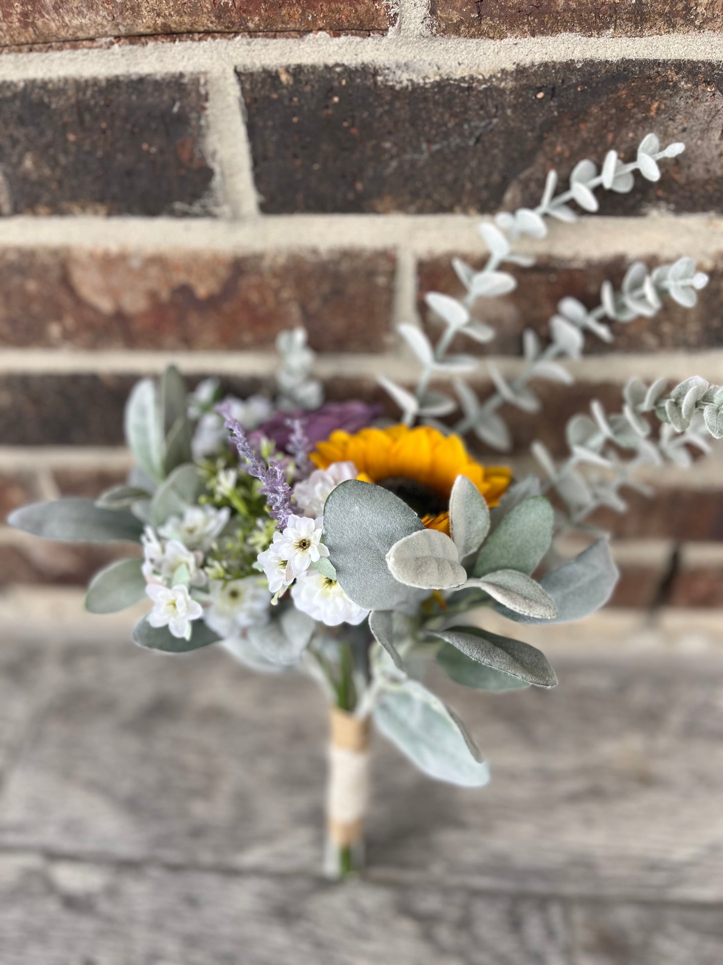 Purple Rose & Sunflower Flower Girl Bouquet