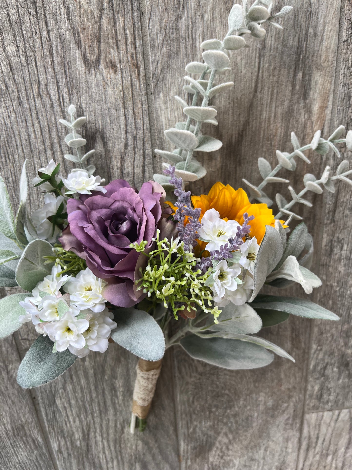 Purple Rose & Sunflower Flower Girl Bouquet