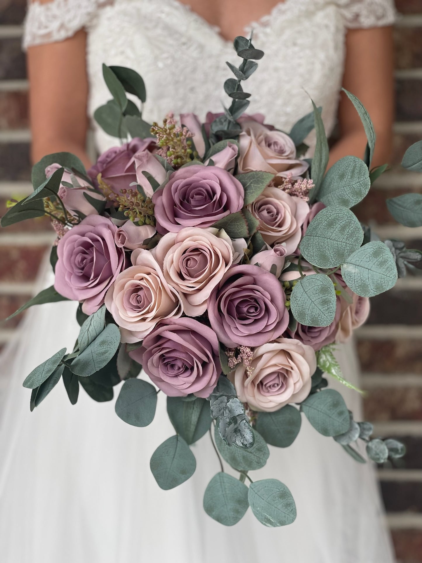 Lavender Purple Roses Bride Bouquet