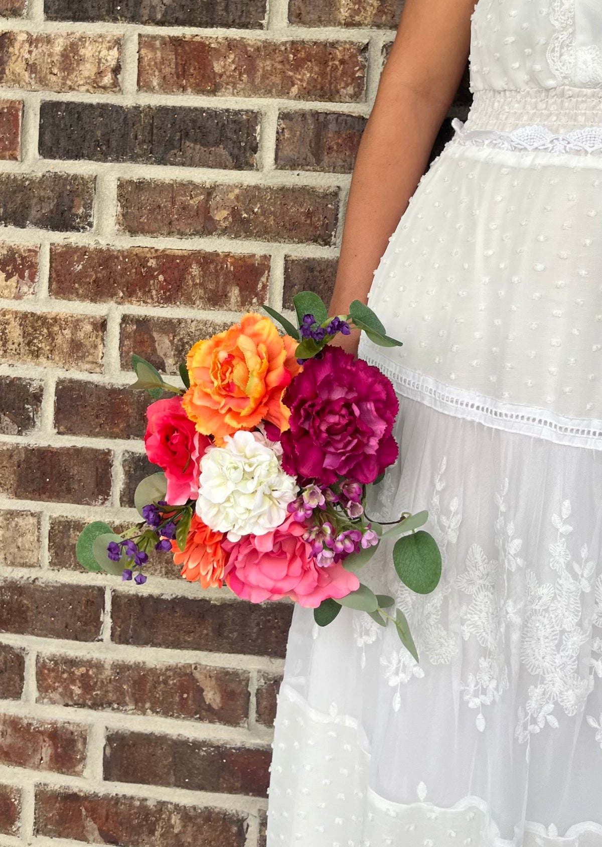 Colorful Boho Wedding Bouquet: Mexican Theme Bridal Flowers