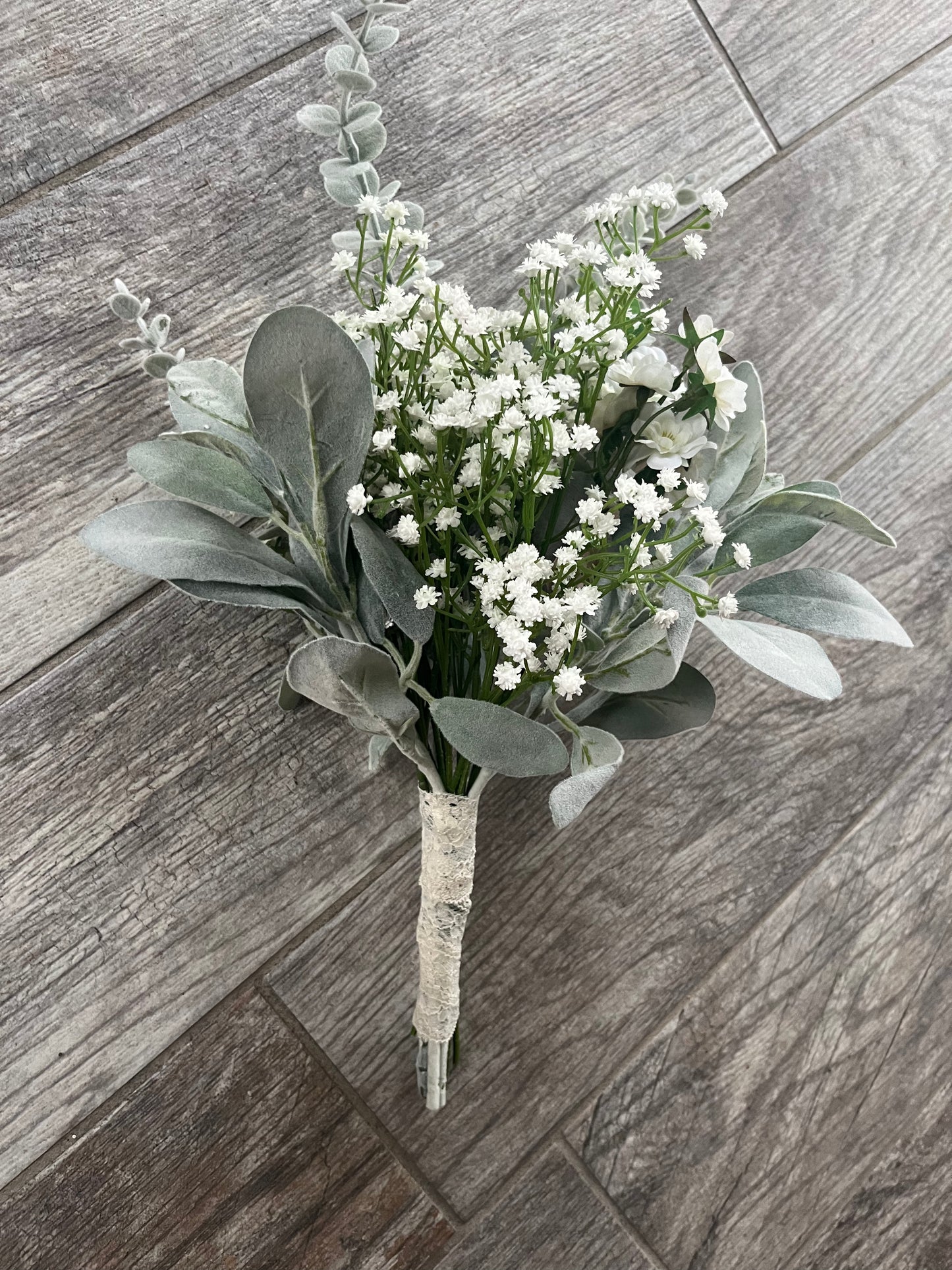 Eucalyptus, Ears Lamb and Baby’s Breath Bouquet