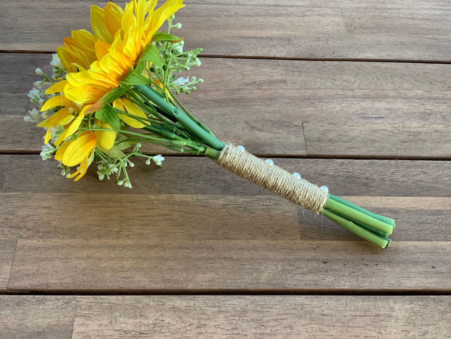 Sunflowers & Babys Breath Flower Girl Bouquet